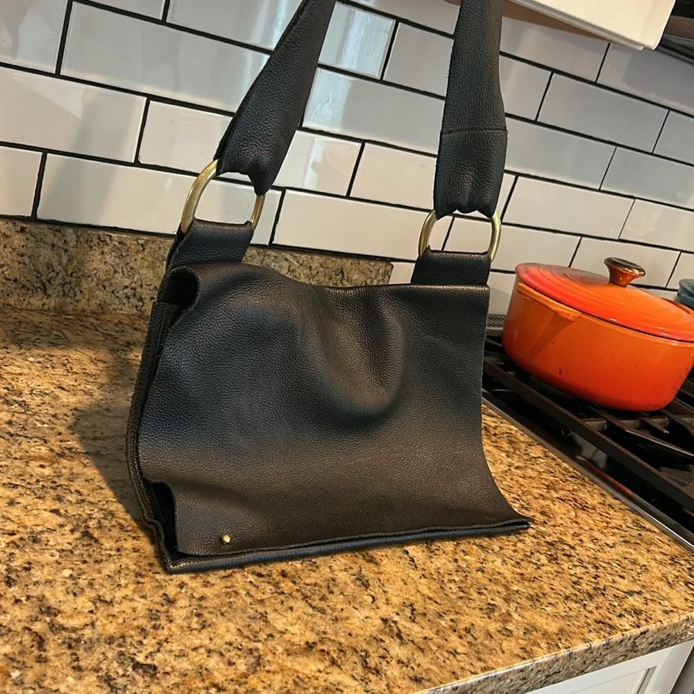 Pebbled Leather Black Crossbody Laptop Bag Grommet Artisan Leather Maker